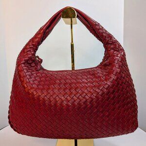 Bottega Veneta Red Napa Leather Hobo Campana Bag